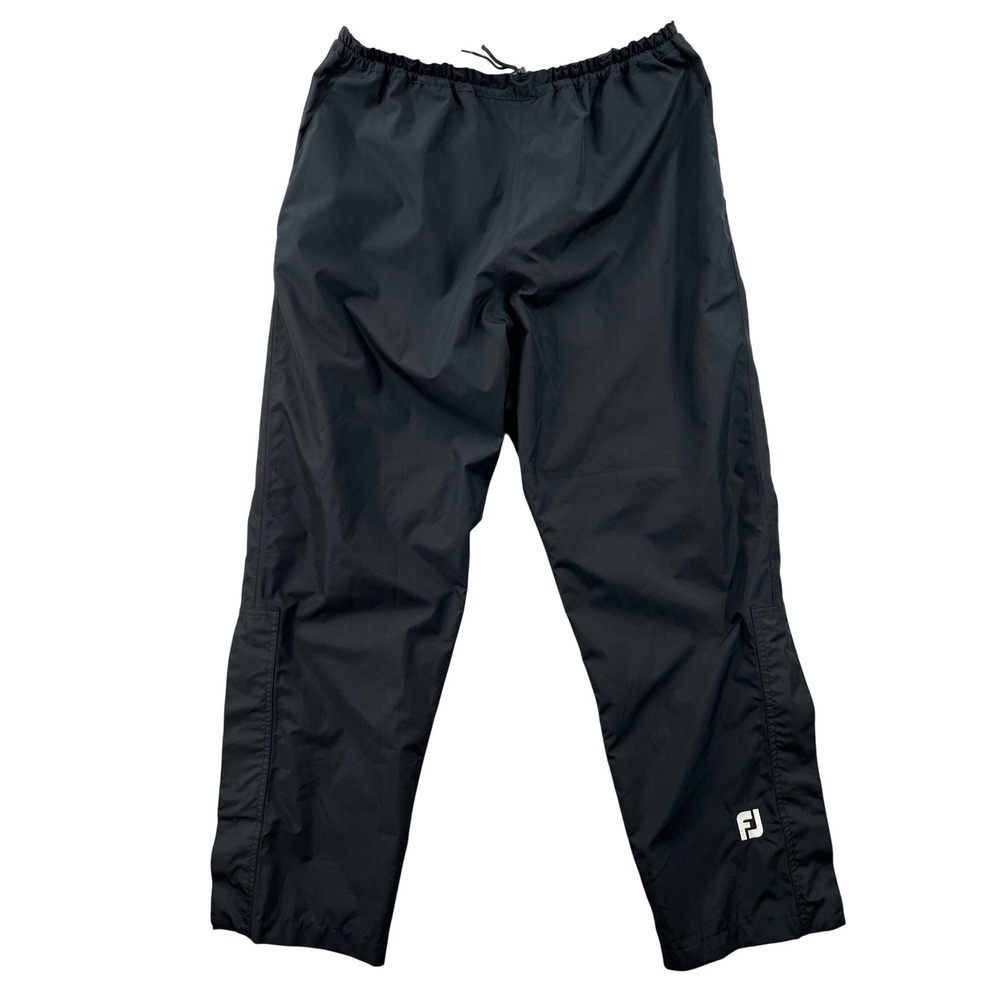 FootJoy DryJoys Waterproof Rain Pants Men XL Black Golf Zip Leg Performance
